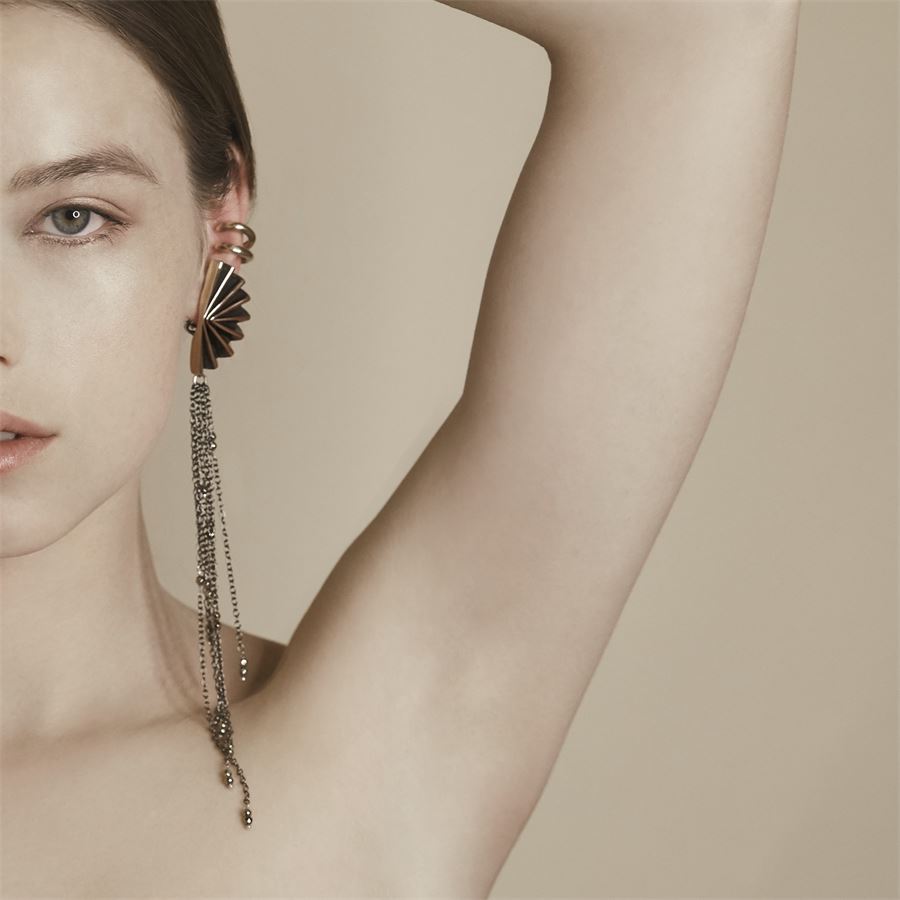 Long bangs in silver and pyrite ACCESSORI | FRANGEARG PIR L